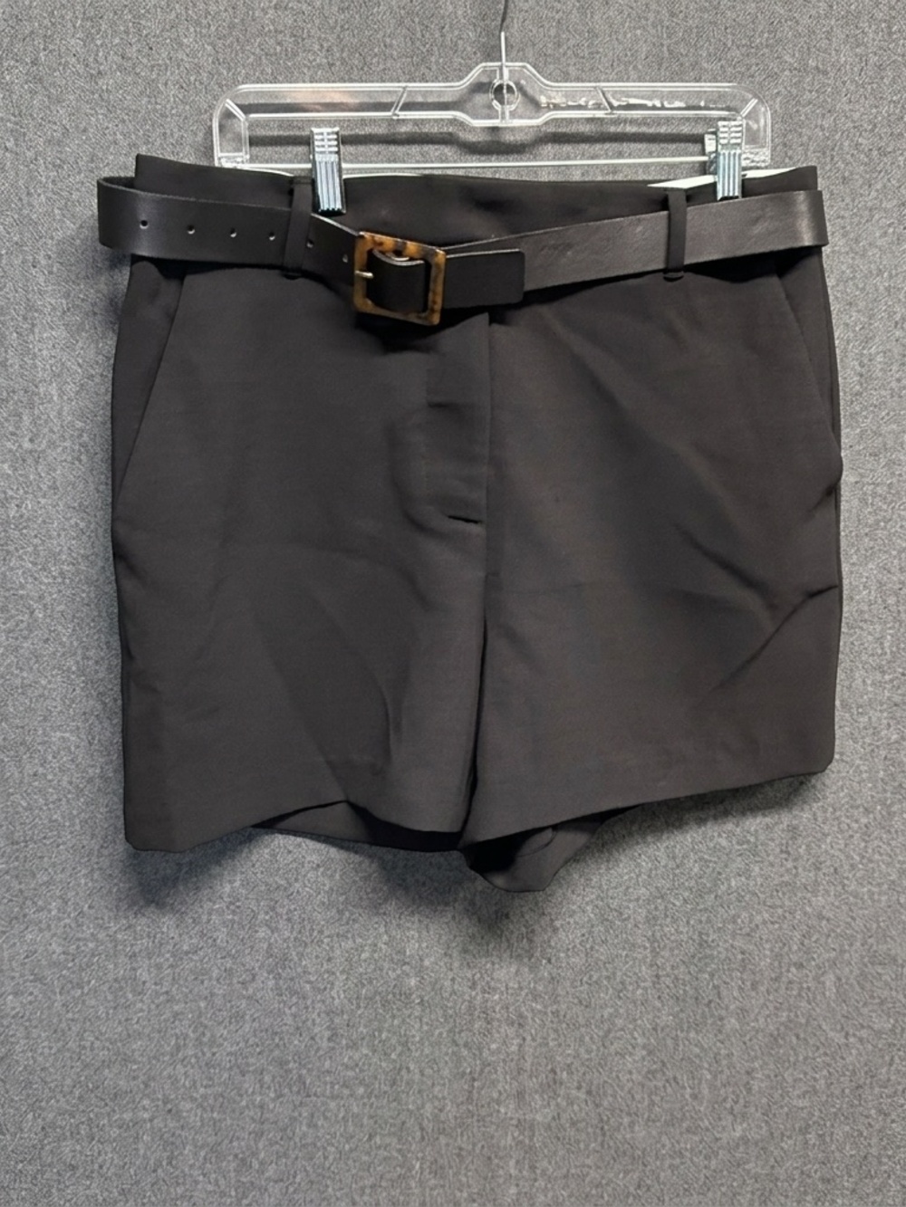 NWT GIBSON * LATIMER Dressy Black Shorts Tortoise Bucklet Belt